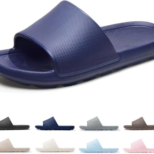 Men Shower Slides With Arch Support Non Slip Quick Drying College Dorm Bathroom Sandals Pool Slides Lightweight Beach Sandals