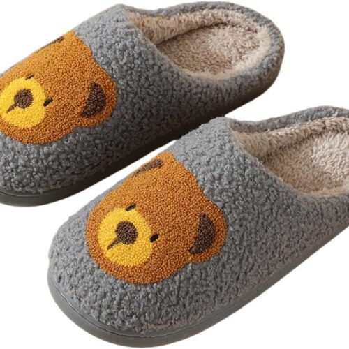 Men Home Slippers Flexible Comfortable Soft Plush Ideal for Bedroom Wear Warm Winter Design with Non Slip Sole Cute Animal Pattern Retro Memory Foam Style Indoor Outdoor Use