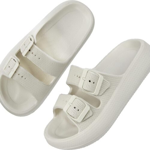 Men Pillow Sandals Thick Sole Adjustable Buckles EVA