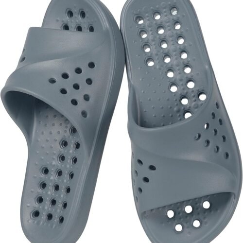 Men Shower Slides Foot Massaging Pool Slides With Arch Support Quick Drying Beach Sandals Summer Non Slip Bathroom Indoor Outdoor House Sandals With Drainage Holes