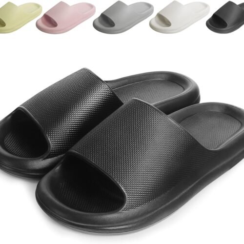 Men Slides Bathroom Shower Footwear Non Slip House Slippers Lightweight Beach Sandals With Arch Support Ultra Light Quick Drying