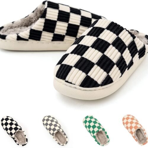 Men Home Slippers Plush Texture Casual Style Suitable for Indoor Outdoor Wear Features Memory Foam Faux Fur Lining