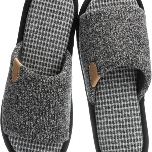 Men Comfortable Memory Foam Slippers Indoor Outdoor Use Thoughtful Gift for Men Slip On House Shoes Soft Non Slip Open Toe Design
